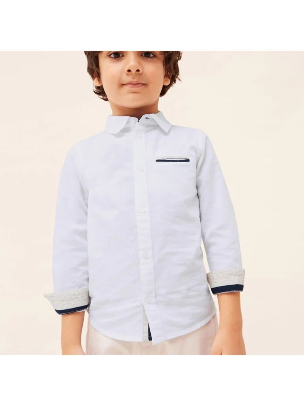 Size 8 Boys Mayoral Classic White Button-Down Shirt for Kids